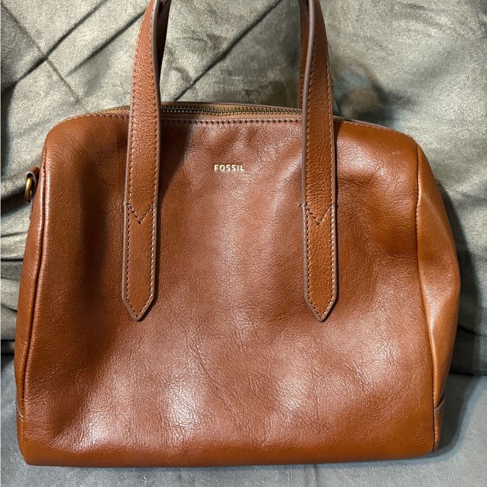 Fossil Tan Leather Satchel
